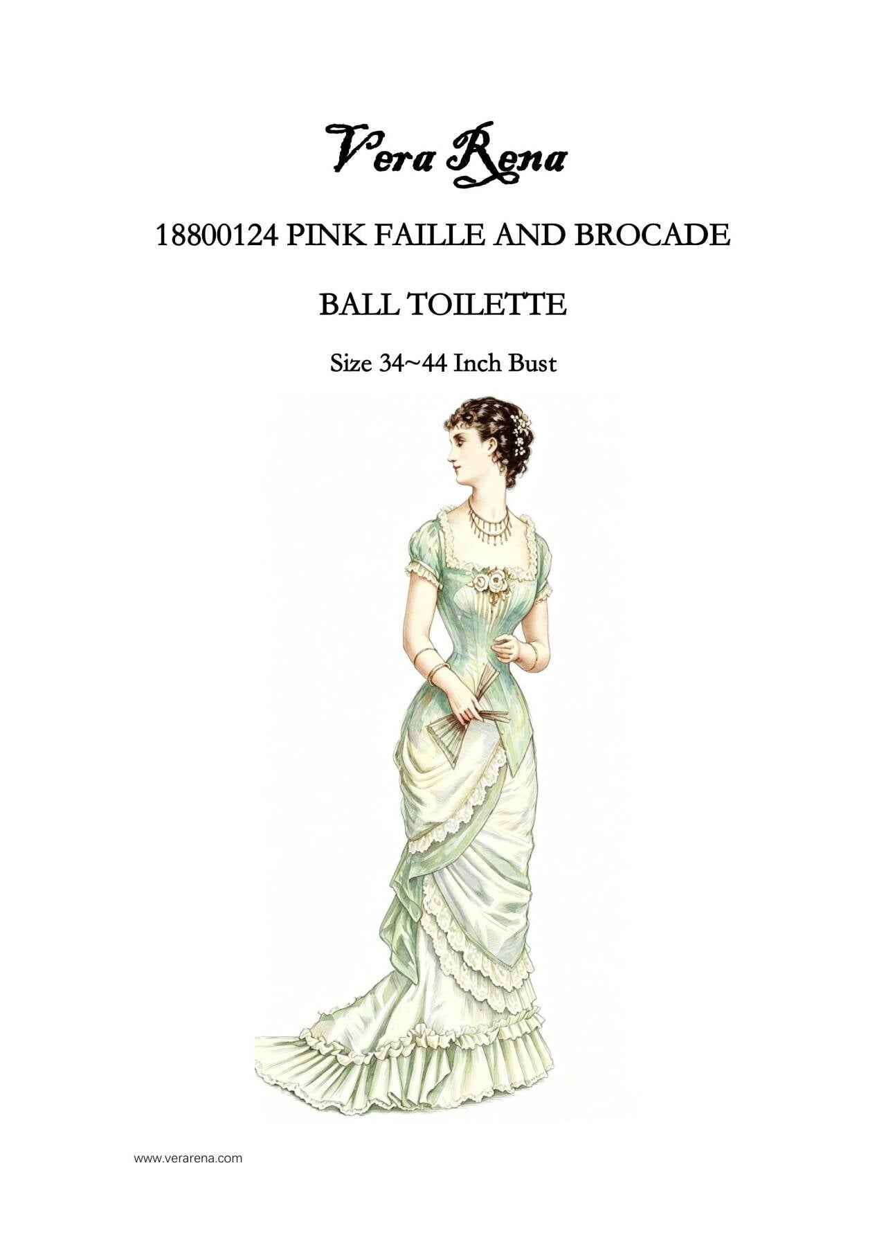 18800124 PINK FAILLE AND BROCADE BALL TOILETTE vintage sewing pattern PDF