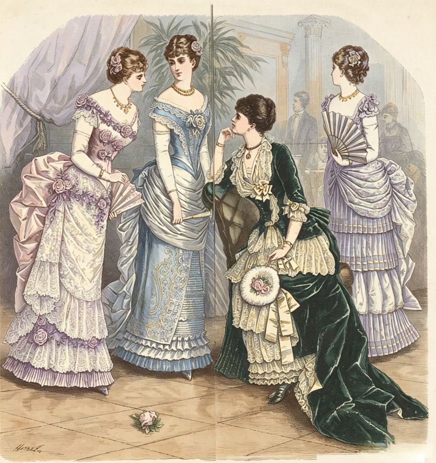 18830203 Satin And Lace Evening Dress vintage sewing pattern PDF