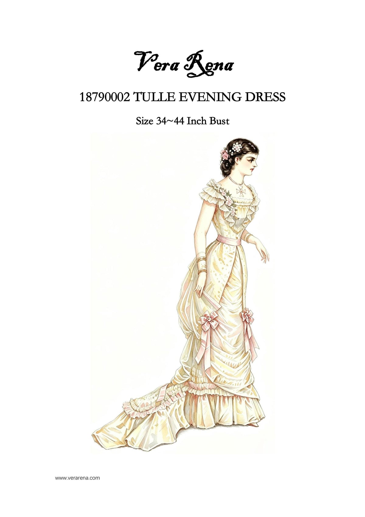 18790002TULLE EVENING DRESS vintage sewing pattern