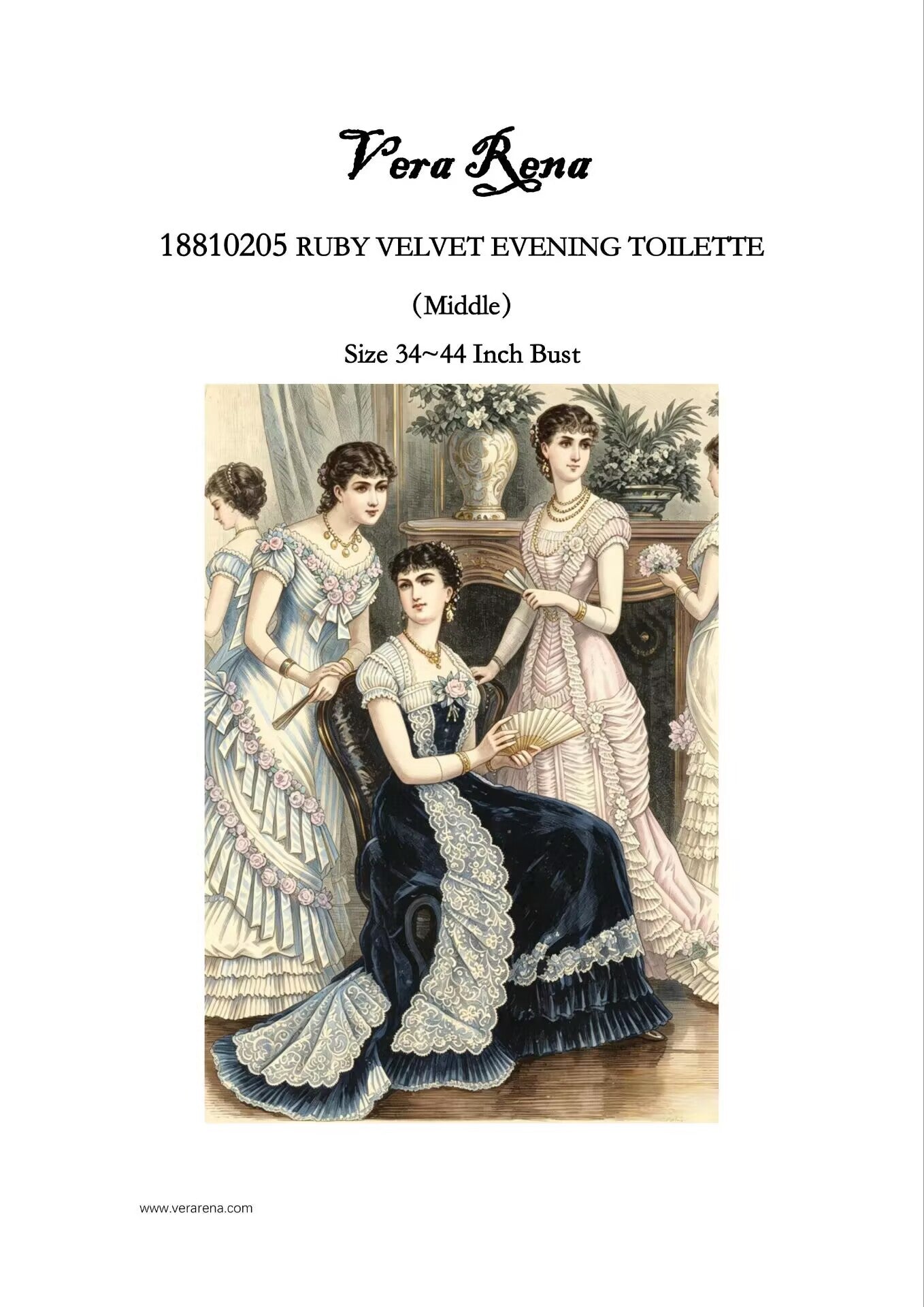 18810205 RUBY VELVET EVENING TOILETTE （Middle）vintage sewing pattern PDF