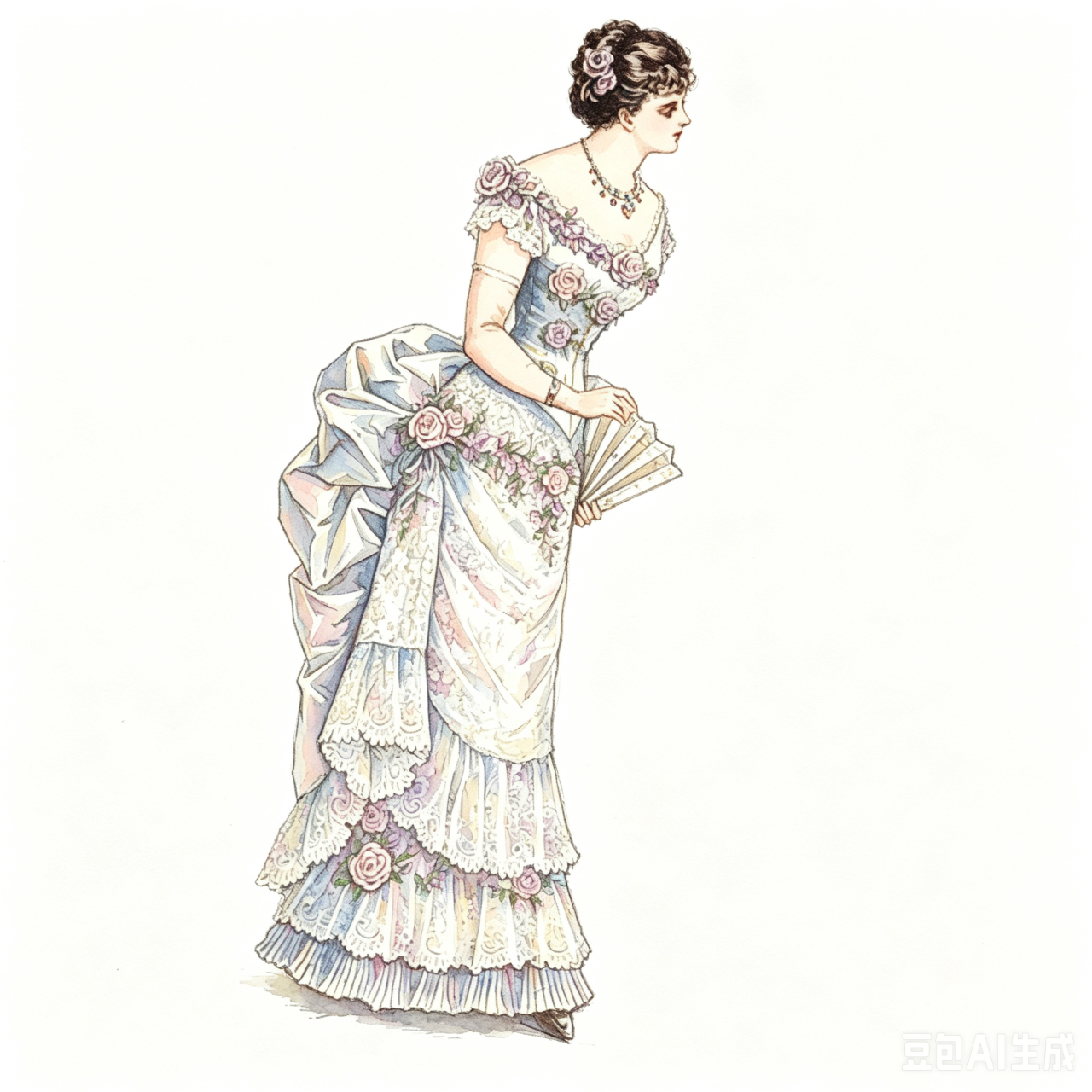 18830203 Satin And Lace Evening Dress vintage sewing pattern PDF