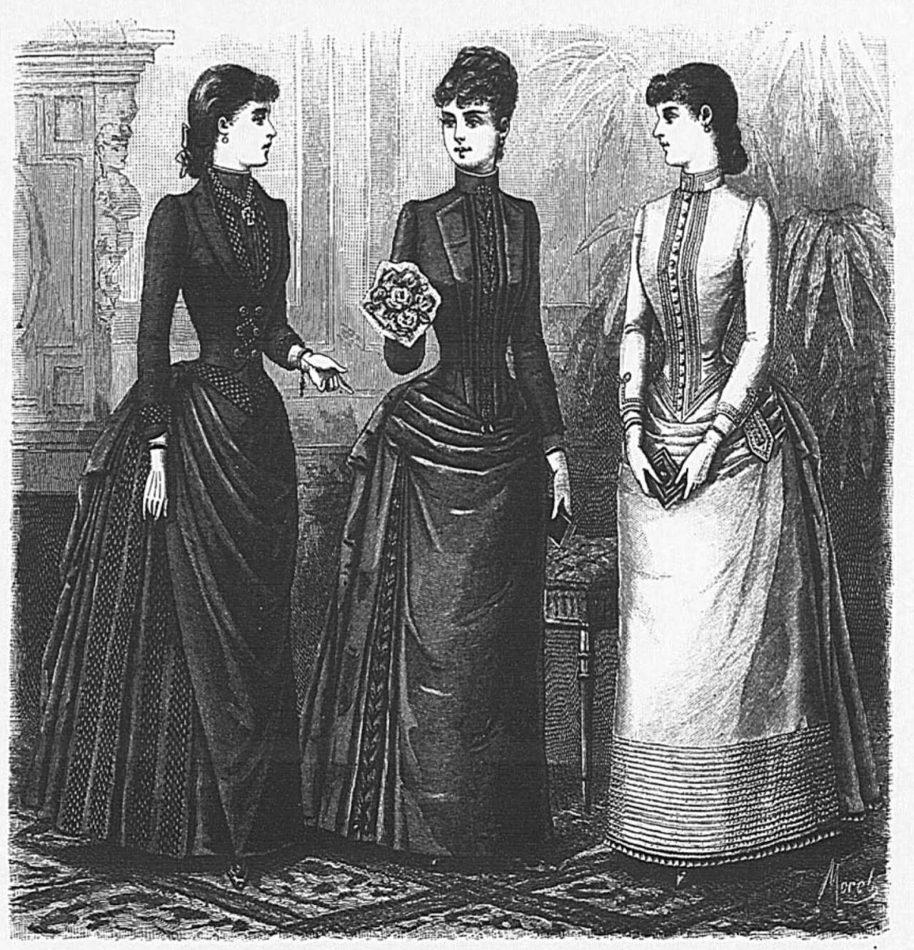 18880310 WOOL DRESS TRIMMED WITH BRAID vintage sewing pattern PDF