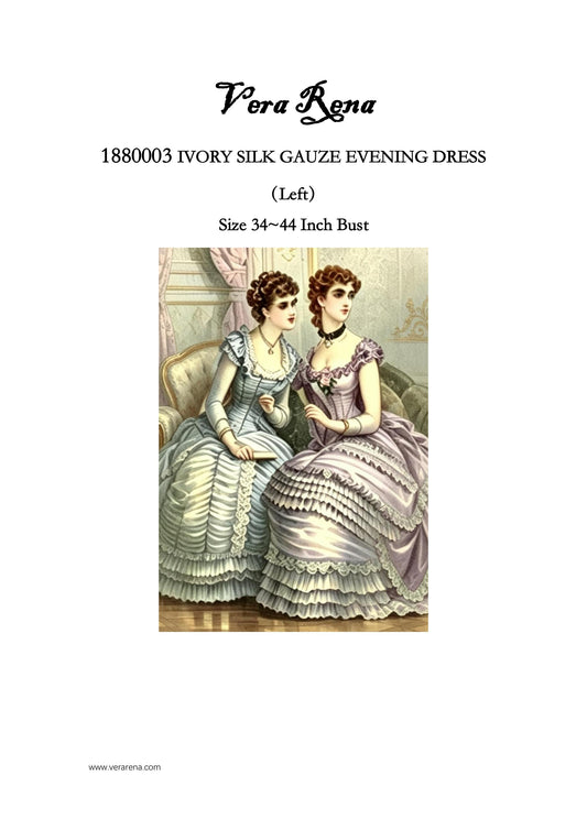 18800003 IVORY SILK GAUZE EVENING DRESS （Left）vintage sewing pattern