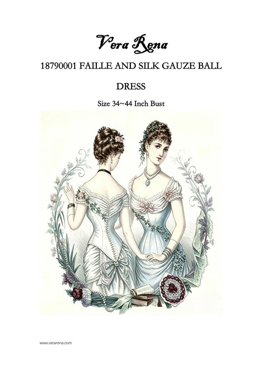 18790001 FAILLE AND SILK GAUZE BALL DRESS VINTAGE SEWING PATTERN